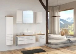 Waschtisch DAVOS - weiß - 2 Schubkästen - Becken rechts - 90 cm breit -Baumarkt Verkaufsgeschäft 9004362200 04 1600Wx1600H