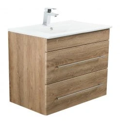 Waschtisch ARTEMIS - Eiche hell - mit Waschbecken - 75,5 cm