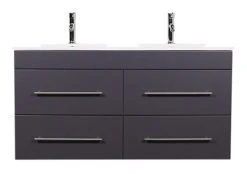 Doppelwaschtisch - anthrazit seidenglanz-anthrazit - 2 Waschbecken - 122 cm -Baumarkt Verkaufsgeschäft 9004394100 04 1600Wx1600H