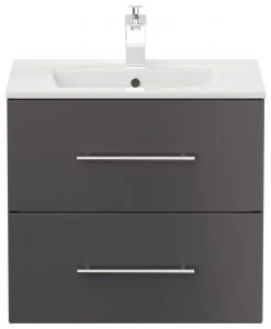 Waschtisch HOMELINE 60 - anthrazit Seidenglanz - mit Waschbecken - 61 cm -Baumarkt Verkaufsgeschäft 9004398600 03 1600Wx1600H