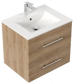 Waschtisch HOMELINE 60 - Eiche hell - mit Waschbecken - 61 cm