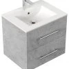 Waschtisch HOMELINE 60 - Betonoptik - mit Waschbecken - 61 cm