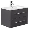Waschtisch HOMELINE 70 - anthrazit Seidenglanz - mit Waschbecken - 71 cm