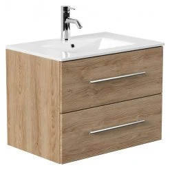 Waschtisch HOMELINE 70 - Eiche hell - mit Waschbecken - 71 cm