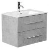 Waschtisch HOMELINE 70 - Betonoptik - mit Waschbecken - 71 cm