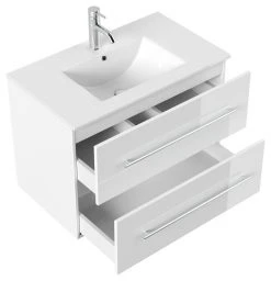 Waschtisch HOMELINE - weiß Hochglanz - mit Waschbecken - 80 cm -Baumarkt Verkaufsgeschäft 9004399300 03 1600Wx1600H