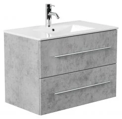 Waschtisch HOMELINE - beton - mit Waschbecken - 80 cm