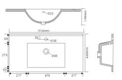 Waschtisch HOMELINE - weiß Hochglanz - mit Waschbecken - 90 cm -Baumarkt Verkaufsgeschäft 9004399700 04 1600Wx1600H