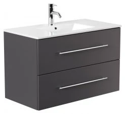 Waschtisch Homeline - anthrazit Seidenglanz - mit Waschbecken - 90 cm