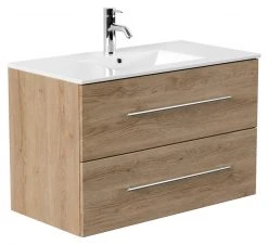 Waschtisch HOMELINE - Eiche hell - mit Waschbecken - 90 cm