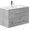 Waschtisch HOMELINE - beton - mit Waschbecken - 90 cm
