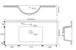 Waschtisch HOMELINE - weiß Hochglanz - mit Waschbecken - 100 cm -Baumarkt Verkaufsgeschäft 9004400100 04 1600Wx1600H