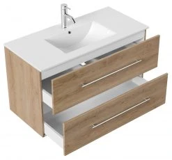 Waschtisch HOMELINE - Eiche hell - mit Waschbecken - 100 cm -Baumarkt Verkaufsgeschäft 9004400300 03 1600Wx1600H