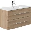 Waschtisch HOMELINE - Eiche hell - mit Waschbecken - 100 cm
