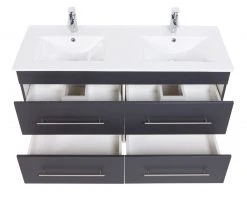 Doppelwaschtisch HOMELINE - anthrazit Seidenglanz - 2 Waschbecken - 120 cm -Baumarkt Verkaufsgeschäft 9004400600 03 1600Wx1600H