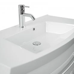 Waschtisch - weiß Hochglanz - mit Waschbecken - 100 cm -Baumarkt Verkaufsgeschäft 9004404500 03 1600Wx1600H