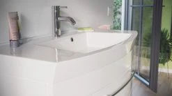 Waschtisch - weiß Hochglanz - mit Waschbecken - 100 cm -Baumarkt Verkaufsgeschäft 9004404500 04 1600Wx1600H