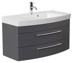 Waschtisch - anthrazit seidenglanz - mit Waschbecken - 100 cm