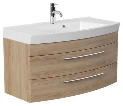 Waschtisch - Eiche hell - mit Waschbecken - 100 cm