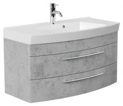 Waschtisch - Betonoptik - mit Waschbecken - 100 cm