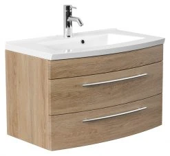 Waschtisch - Eiche hell - mit Waschbecken - 82 cm