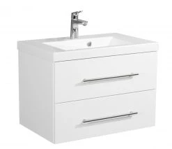 Waschtisch AURORA - weiß Hochglanz-weiß - mit Waschbecken - 70 cm