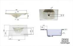 Waschtisch ARTEMIS - weiß Hochglanz-weiß - mit Waschbecken - 75,5 cm -Baumarkt Verkaufsgeschäft 9004406300 04 1600Wx1600H