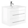 Waschtisch ARTEMIS - weiß Hochglanz-weiß - mit Waschbecken - 75,5 cm