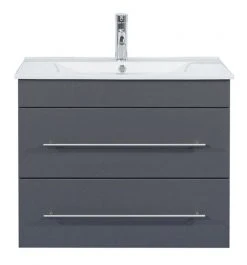 Waschtisch ARTEMIS - anthrazit seidenglanz-anthrazit - mit Waschbecken - 75,5 cm -Baumarkt Verkaufsgeschäft 9004406400 04 1600Wx1600H