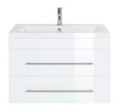 Waschtisch AURORA - weiß Hochglanz-weiß - mit Waschbecken - 86 cm -Baumarkt Verkaufsgeschäft 9004406500 04 1600Wx1600H