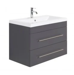 Waschtisch AURORA - anthrazit seidenglanz-anthrazit - mit Waschbecken - 86 cm