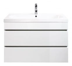 Waschtisch KALI - weiß Hochglanz-weiß - grifflos - 90 cm -Baumarkt Verkaufsgeschäft 9004407100 04 1600Wx1600H