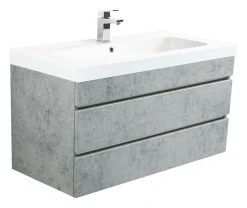 Waschtisch KALI - Betonoptik - grifflos - 90 cm