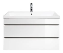 Waschtisch FELINI - weiß Hochglanz-weiß - grifflos - 90 cm -Baumarkt Verkaufsgeschäft 9004407400 04 1600Wx1600H