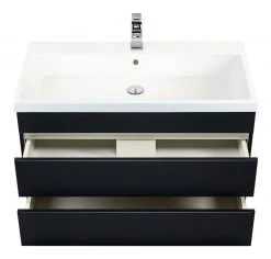 Waschtisch FELINI - anthrazit seidenglanz-anthrazit - grifflos - 90 cm -Baumarkt Verkaufsgeschäft 9004407500 03 1600Wx1600H