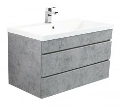 Waschtisch FELINI - Betonoptik - grifflos - 90 cm