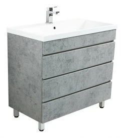 Stand-Waschtisch FELINI - Betonoptik - grifflos - 90 cm