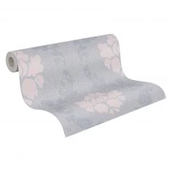 Vliestapete NEW ELEGANCE - rosa-grau - 10 Meter