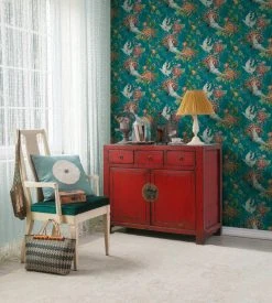 Vliestapete ASIAN FUSION - blau-orange - 10 Meter 5 Vliestapete ASIAN FUSION - blau-orange - 10 Meter -Baumarkt Verkaufsgeschäft 9004497900 04 1600Wx1600H