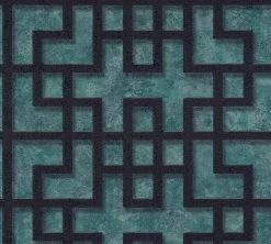 Vliestapete ASIAN FUSION - blau-grün - 10 Meter