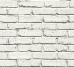 Steintapete - weiß - uni - 10 Meter