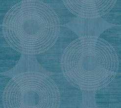 Vliestapete GRAFIK - blau - Kreise - 10 Meter