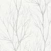 Vliestapete BLOOMING - weiß-grau - 10 Meter