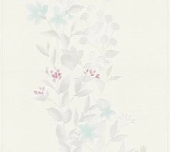 Vliestapete BLOOMING - grau-blau - 10 Meter