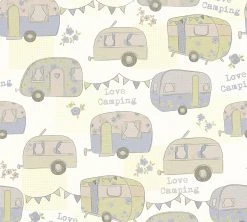 Papiertapete BOYS & GIRLS 6 - blau-creme - 10 Meter