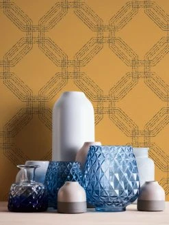 Vliestapete POP STYLE - gelb-silber - 10 Meter -Baumarkt Verkaufsgeschäft 9004538100 04 1600Wx1600H