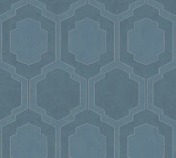 Vliestapete POP STYLE - blau-gold - 10 Meter