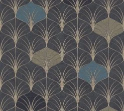 Vliestapete POP STYLE - gold-schwarz - 10 Meter