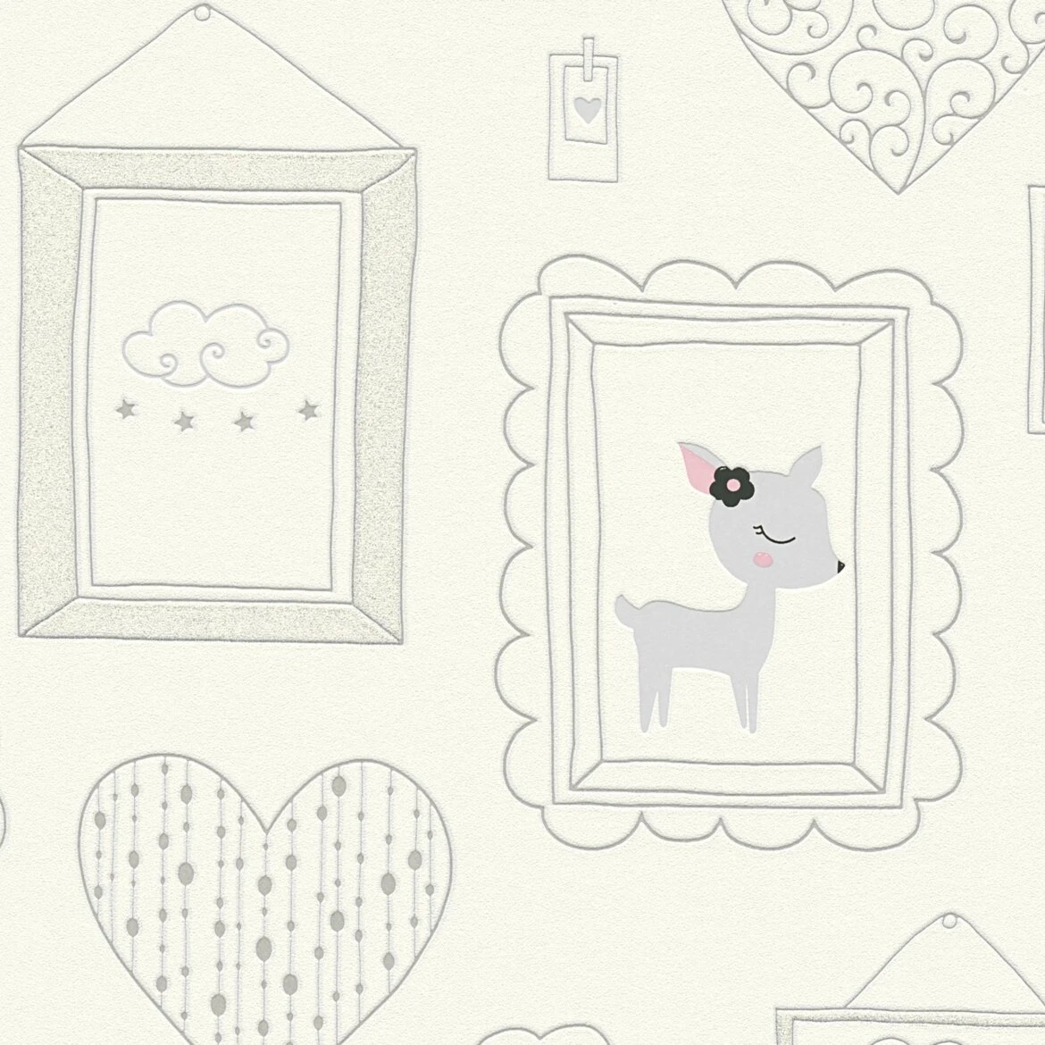 Vliestapete BOYS & GIRLS 6 - weiß-grau - 10 Meter 2 Vliestapete BOYS & GIRLS 6 - weiß-grau - 10 Meter – Bild 2