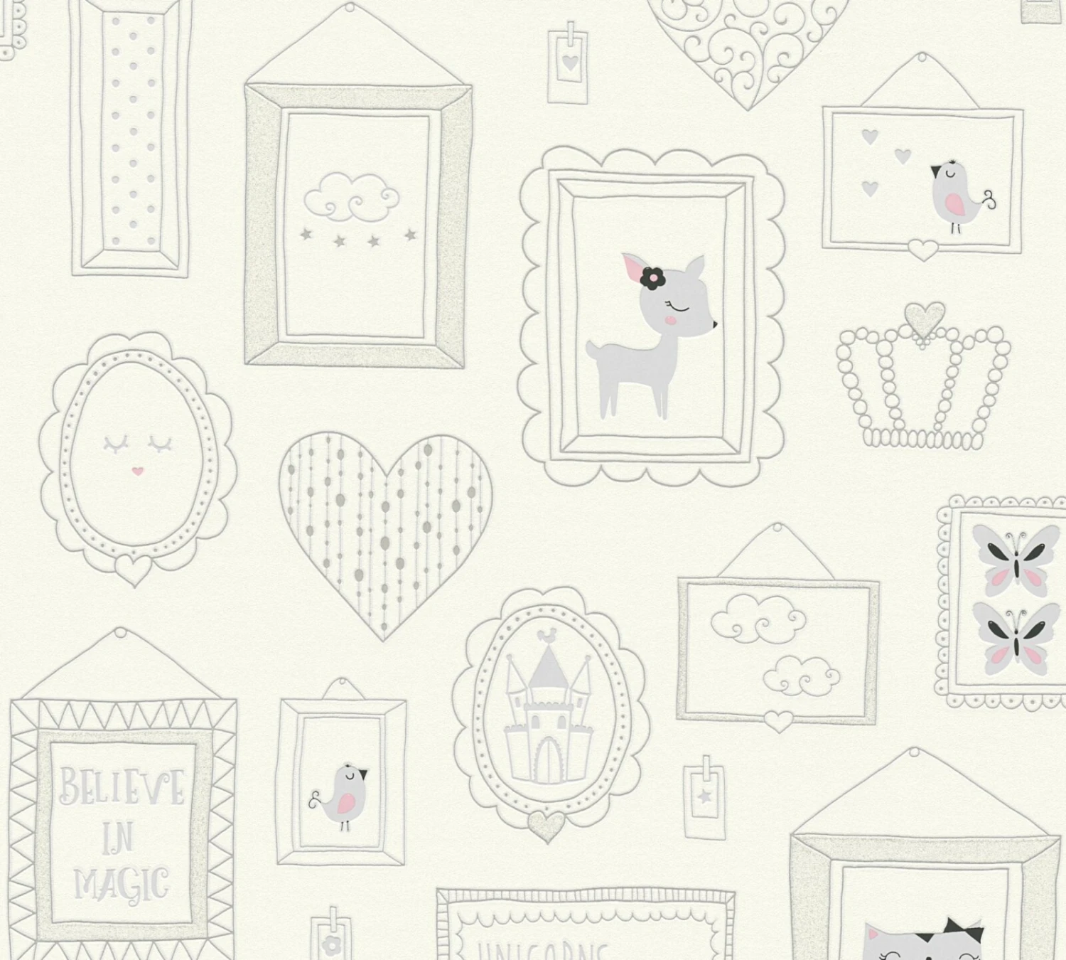 Vliestapete BOYS & GIRLS 6 - weiß-grau - 10 Meter 1 Vliestapete BOYS & GIRLS 6 - weiß-grau - 10 Meter